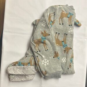 Cozy Gray Reindeer Pajama Set